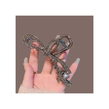 Metal Taşlı Ve İnci Detaylı Mandal Toka Siyah - 637081484 Siyah - 637081484 Siyah