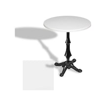 Çipa 1012 Döküm Ayak Yuvarlak Masa Çap 60cm - Werzalit, Wermodin Ve Allzalit Tabla - Beyaz Çok Renkli