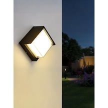 Modern Led Duvar Aplik, 15w, 1500 Lümen, 3200k, Gün Işığı, Ip44, Siyah, Modern Tasarım Led Aplik İç Ve Dış Mekan Duvar Lambası Dominik Gün Işığı Bahçe Duvar Apliği Acı Kahve