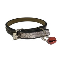 Gümüş Renkli Derili 1 CM Metal Kilit Tokalı Zilli Kedi Tasması