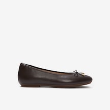 167 Chocolate Brown Babet Kadın Diğer Hx8-001/167 Fitflop Delıcato Bow Soft Leather Ballet Flats Kahverengi