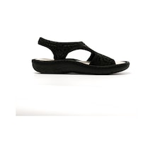 Sandalet Kadın 5364 Green Life Stretch Women's Footwear Black Siyah