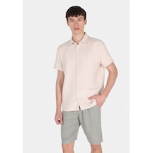 Colin's Colins Regular Fit Shirt Neck Düz Erkek Bej Kısa Kol Gömlek Cl1077227 Q1.v1 Beı Bej