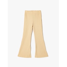 Koton İspanyol Paça Pantolon Beli Lastikli Kaşkorse Deve Tüyü 5wkg40014ak Taba