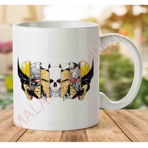 1-2262 Xmen Berserker Wolverine Faces İki Tarafı Baskılı Kupa Bardak.jpg Çok Renkli