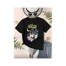 Stil X Ramazan Bayramı Baskılı Kız Çocuk Tshirt, %100 Pamuklu Kumaş Siyah-3