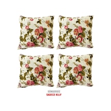 Kırlent Yastık Kılıfı Vip Kılıf 4 Adet-43X43 Cm(Ingiliz Gülü) (525115926)