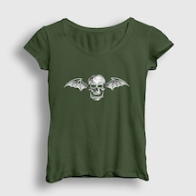 Presmono Kadın Logo Avenged Sevenfold T-shirt Haki