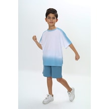 Toontoy Kids Toontoy Erkek Çocuk Garni Detaylı Şortlu Takım Mavi
