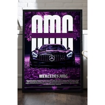 Mercedes Amg Siyah Ahşap Çerçeveli Poster, Dekoratif Araba Duvar Tablosu
