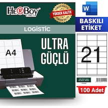 Herboy Hb-1121 70 X 38 Mm A4 Baskılı Laser Etiket 100 Adet