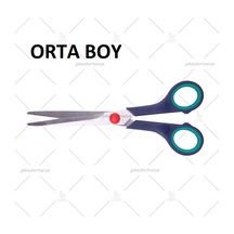Ofis Tipi Kauçuk Saplı Orta Boy Kesim Makası 6,25"inç / 16.cm
