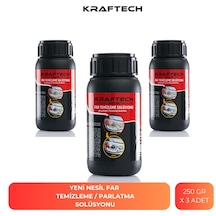 Kraftech Yeni Nesil Premium I Buharlı Araba Far Temizleme Ve Parlatma Solüsyonu I Kloroform Uyumlu 3 X 250 G