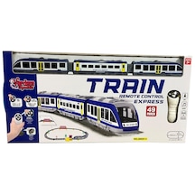 Vardemuzaktan Kumandalı 49 Parça Işıklı 265 Cm Express Mavi Renk Tren Set