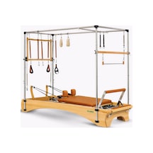 Combo Cadillac Reformer Elegance Seri Taba Şarjörlü Sistem 8 Kademe Krom 1. Sınıf Kayın Ağacı