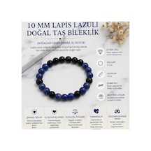 10 Mm Lapis Lazuli Doğal Taş Bileklik El Yapımı Esnek Unisex Tasarım Lacivert Lacivert