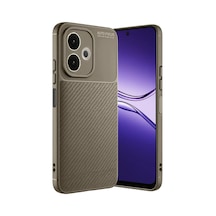 Oppo A5 Pro 4g Kılıf Auto Focus Karbon Kapak - Kahverengi -