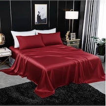 Metin Ev Premium 120 Tel Pamuk Saten Lastiksiz Çarşaf Seti 2 Y Kırmızı