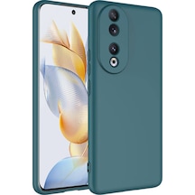 Honor 90 Kılıf Kamera Çıkıntılı Içi Kadife Lansman Yumuşak Dokulu Silikon Kapak Yeşil