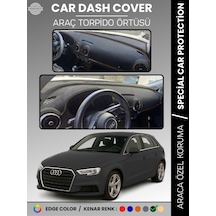 Audi A3 2013-2020 Torpido Örtüsü Ön Göğüs Koruma Torpido Koruma Araca Özel Kaymaz Kolay Montaj Siyah