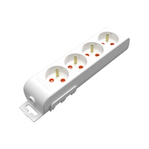 Mutlusan Ri-Tech 4'lü Çocuk Korumalı Grup Priz Klemensli Beyaz