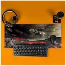 Fantastik Manzara Temalı Büyük Boy Mousepad 70x30 Cm Kaymaz Tabanlı, Yüksek Çözünürlüklü Masaüstü Oyun Ve Çalışma Mouse Pad