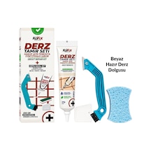 Beyaz 250 Gr Derz Tamir Seti Hazır Derz Dolgusu, Derz Sökme Aleti, Testere, Spatula Ve Sünger