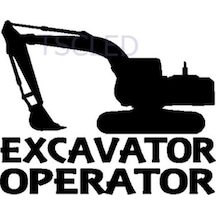 Ekskavatör Operatör Vinil Sticker Yapıştırma