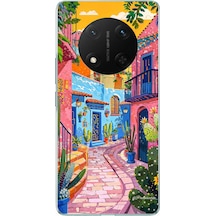 Honor X9c Uyumlu Renkli Sanat Sokak Silikon Kılıf Baskılı Silikon Kılıf Renkli