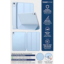 İpad 11. Nesil A16 Ve 10. Nesil 10.9" Uyumlu Kılıf A3355 A2696 Ultra İnce Standlı Kapak Bebek Mavisi Kapaklı Kılıf