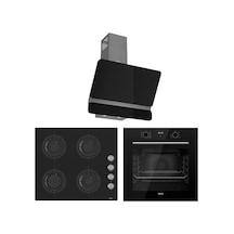 Ferre Flowart Lumora Elite Siyah 3'lü  QBL63CS-CS205-D080 Ankastre Set