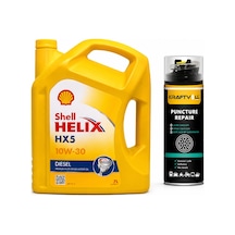 Shell Helix Hx5 Dizel 10w-30 7 Litre + Lastik Tamir Kiti 400 Ml