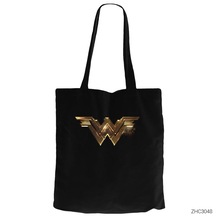 Wonder Woman Gold Siyah Kanvas Bez Çanta