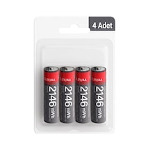Lexroo Yp88 4 Adet Şarj Edilebilir Yüksek Verimli 1430 Mah 1.5v Aa Pil - Siyah