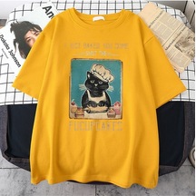 Flood Of Style Kadın Sarı Fucupcakes Baskılı Oversize Bisiklet Yaka Tshirt
