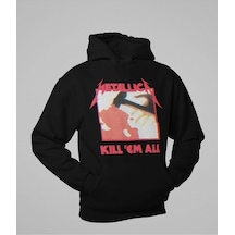 Sevbano Metallica Kill 'em All Yazılı Unisex Oversize Rock Metal Grubu Ho Siyah