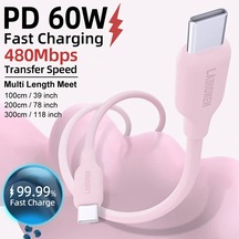 Willowhaven Beyaz 10ft 60w Usb C Kablosu Yumuşak Silikon Hızlı Şarj Macbook Uyumlu Samsung