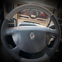 Dikişli Direksiyon Kılıfı Siyah Deri Gri Deri Siyah Dikişli Renault Premium Tır Kamyon İçin Siyah