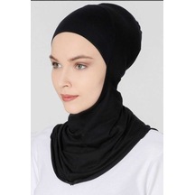 Shalista Siyah Boyunluklu Pamuk Penye Bone Siyah