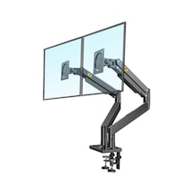 North Bayou Nb G35 22''-32'' Çift Monitör Standı Amörtisörlü Ayarlanabilir Masa Aparatı - 12kg Taşıma, 360 Dönüş