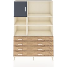 Hyperion Dolap 7 Raflı 8 Çekmeceli Tek Kapaklı 132x44x195 Aytaşı-antrasit/çam Antrasıt/atlas Çam - Aytası