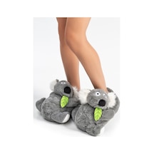 Twigy Koala Kadın,Garson Boy Hayvanlı Panduf Gri 36/41 AA0634 Gri