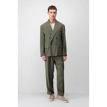 Antioch Modal Karışımlı Relaxed Fit Erkek Blazer Ceket Haki