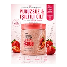 Bio Keratin Gold Çilek Özlü Vücut Peelingi 500 Ml Pürüzsüz Ve Işıltılı Cilt Body Scrub