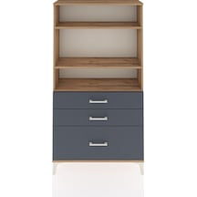 Arges Dolap 3 Raflı 3 Çekmeceli 88x30x163 Çam-antrasit Çam