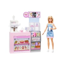 Barbie'nin Kahve Dükkanı Barbie'nin Kahve Dükkanı Oyun Seti Sarışın Barista Barbie, Kahve Makinesi Ve 10'dan Fazla Aksesuar Hxn94