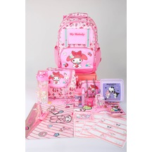 X Dekomus Lisanslı My Melody Sweet Berry Collection Full Kırtasiye Seti Okul,termoslu Beslenme Ve Kalem Çantası,beslenme Kabı,matara Açık Gri