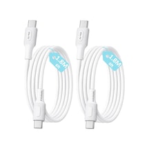 2 Adet X 180cm 6ft Type C-c Kablo Seti, Kaymaz Tutamaç, 60watt Pd Hızlı Şarj, Apple Uyumlu iPhone 15/16/17 Standart