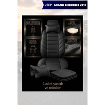 Jeep Grand Cherokee 2017 Uyumlu Lüks Premium Siyah Renk 2 Adet Minder Ve Yastık