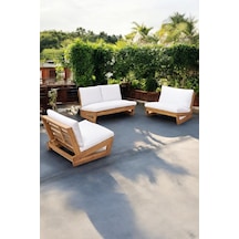 Conforlove Bahçe Balkon Masif Kestane Ahşap Koltuk Takımı 2+1+1